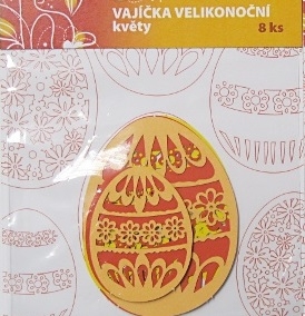 Papírový výřez - Květinová vajíčka 8 ks