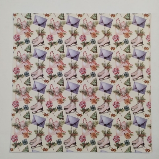 Papír Vánoční brusle 20,4x20,4 cm
