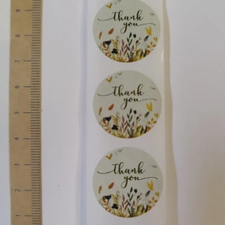 Samolepící kolečka "Thank you" příroda