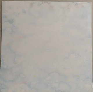 Papír - Akvarel modrý s hvězdami - 30,6x30,6 cm