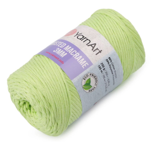 Metráž -Yarn Art Twisted macrame 3 mm - sv.zelená 1m