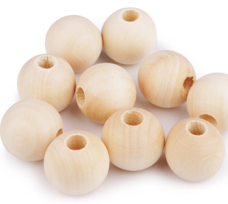 Dřevený korálek průměr 30mm otvor 6mm
