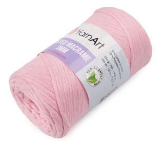 Metráž - Yarn Art Twisted macrame 3 mm - růžová 1m