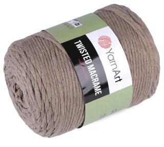 Yarn Art Twisted macrame 4 mm - přírodní hnědá