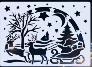 Plastová šablona - Santa s hvězdným obloukem