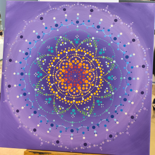 Fialová čakrová mandala
