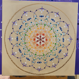 Krémová čakrová mandala