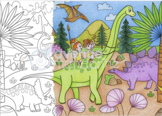 Omalovánky - Dinosauři - arch 50x35cm