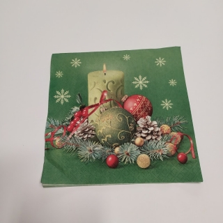 Ubrousek 33x33cm - Zelená svíčka