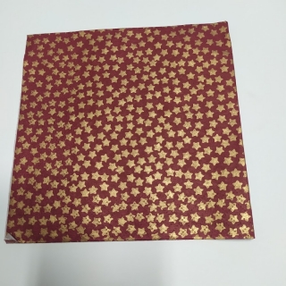 Ubrousek 33x33cm - Červený se zlatými hvězdami
