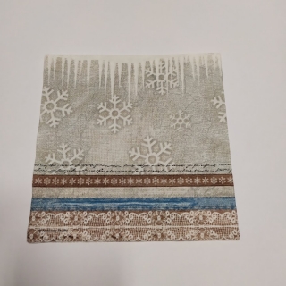 Ubrousek 33x33cm - Šedý s vločkami