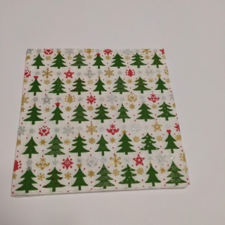 Ubrousek 33x33cm - Zelené stromečky