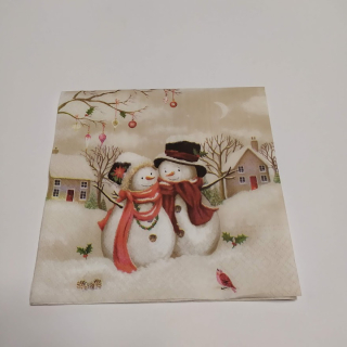 Ubrousek 25x25cm - Sněhuláci