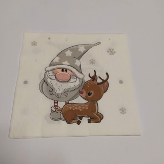 Ubrousek 33x33cm - Skřítek se srnkou