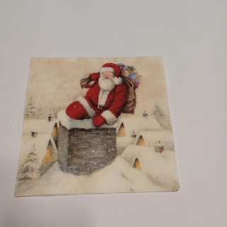 Ubrousek 33x33cm - Santa v komíně